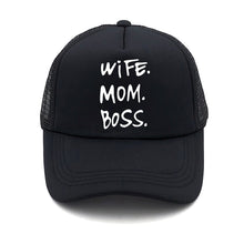 Load image into Gallery viewer, Spring New WIFE MOM BOSS Letters Print Solid Color Simple Baseball