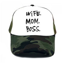 Load image into Gallery viewer, Spring New WIFE MOM BOSS Letters Print Solid Color Simple Baseball