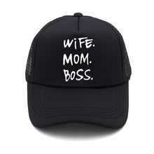 Load image into Gallery viewer, Spring New WIFE MOM BOSS Letters Print Solid Color Simple Baseball